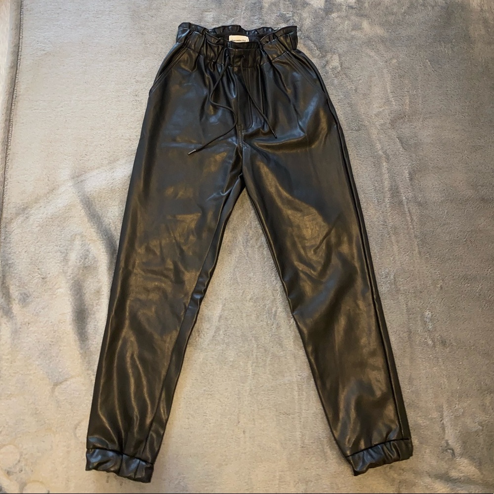 A&F Vegan Leather Joggers